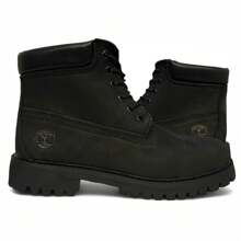 BOTA USO CASUAL ESTILO TIMBER LAND PIEL GENUINA NOBUK SUELA GRABADA DE HULE MASIZO - Negro - Ver 3