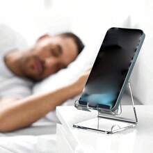 1 pieza Soporte y estante de almacenamiento de acrílico transparente para teléfono de escritorio, decoración de celebrity de internet, para estudiantes y tableta (retirar la película protectora) - transparente - Ver 4