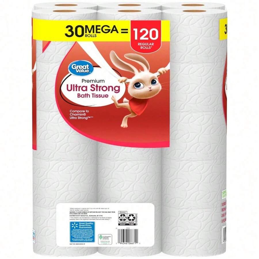 Ultra Strong Toilet Paper, 30 Mega Rolls Super High Quality Toilet