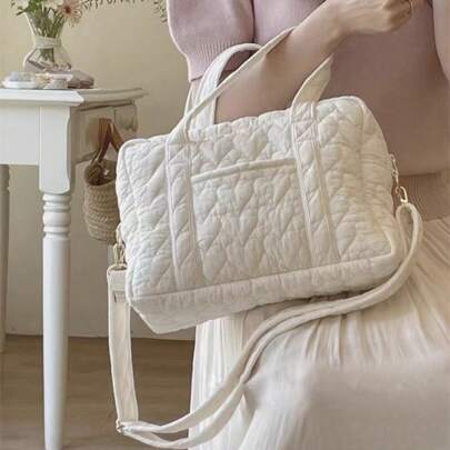 韩式时尚花卉图案亲子尿布包带可拆卸肩带 - 轻便多功能婴儿/幼儿必需品收纳包