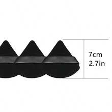 6 件装三角形天鹅绒粉扑化妆海绵适用于脸部眼部轮廓阴影密封化妆品粉底化妆工具 - 黑色 - 查看 6