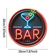 20x20cm Vintage Iron Bar Sign, Cocktail Glass Design, Suitable For Decorating Living Room, Bedroom, Office, Hotel, Cafe And Bar - Multicolor - View 5