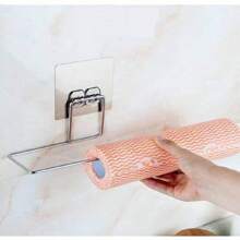 Under Cabinet Hanging Roll Dispenser Stainless Steel Kitchen Paper Holder For Paper Towels Toilet Paper Home Storage Rack Christmas - Silver - View 6