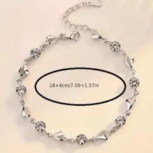 925 Sterling Silver Tennis Bracelet With Zirconia Inlay, Perfect For Daily Wear And Special Occasions - White - View 4