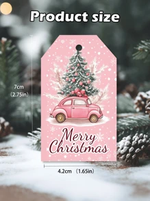 9/18/36pc Gepersonaliseerde Roze Winter Kerst Cadeau Labels, Gepersonaliseerde Tekst Vakantie Labels En Cadeau Zak Labels, Kerstman, Kerst Sneeuwman, Kerstboom Patroon Ontwerp, Kerstboom Labels