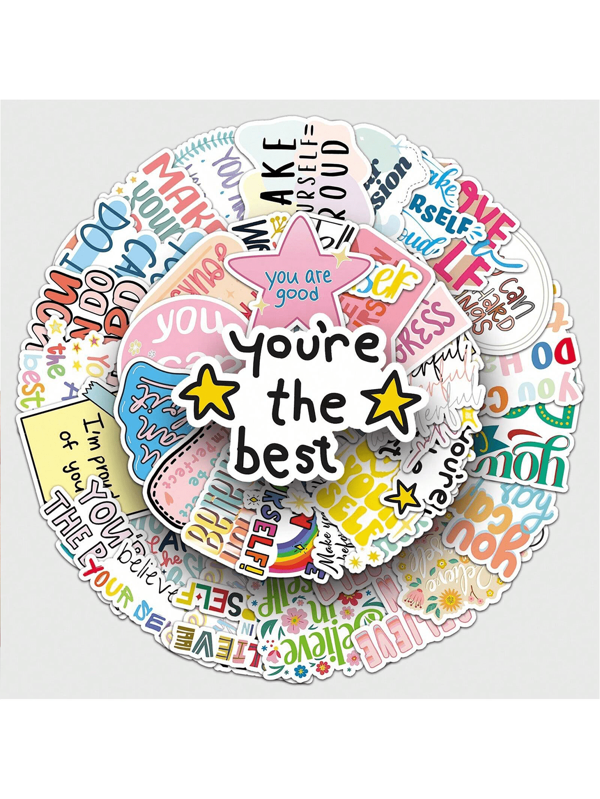 47 adesivos de autoencorajamento, luz solar positiva, energia positiva, autoafirmação, adesivos de grafite com frases em inglês para autoencorajamento, usados para decorar laptops, malas, skates, capas de celular, computadores, copos d'água, adesivos de grafite personalizados à prova d'água