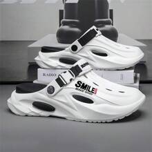Men's Summer 2024 New Thick Sole Super Soft Outdoor Beach Vacation Versatile Anti-Slip Detachable Dual-Color Couple Casual Hollow Hole Shoes,