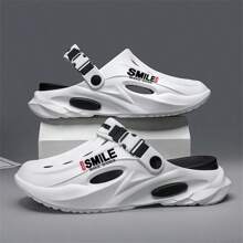 Men's Summer 2024 New Thick Sole Super Soft Outdoor Beach Vacation Versatile Anti-Slip Detachable Dual-Color Couple Casual Hollow Hole Shoes,