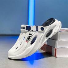 Men's Summer 2024 New Thick Sole Super Soft Outdoor Beach Vacation Versatile Anti-Slip Detachable Dual-Color Couple Casual Hollow Hole Shoes,