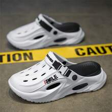 Men's Summer 2024 New Thick Sole Super Soft Outdoor Beach Vacation Versatile Anti-Slip Detachable Dual-Color Couple Casual Hollow Hole Shoes,