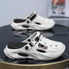 Men's Summer 2024 New Thick Sole Super Soft Outdoor Beach Vacation Versatile Anti-Slip Detachable Dual-Color Couple Casual Hollow Hole Shoes,