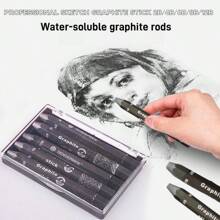 Bastões de grafite solúveis em água, lápis sem chumbo 12b, lápis de desenho para desenho, refis de lápis de carbono sólido 2b e 4b, materiais de pintura artística para alunos na volta às aulas, volta às aulas, material escolar