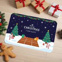 Thảm cửa Giáng sinh mới Thảm cửa ra vào phong cách tuần lộc cây thông Noel Thảm trang trí Giáng sinh thấm hút Thảm phòng tắm - Ông già Noel - Xem 8