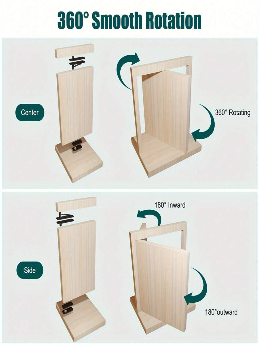 Premium Hidden Door Pivot Hinges 360 Degree Rotation, Invisible