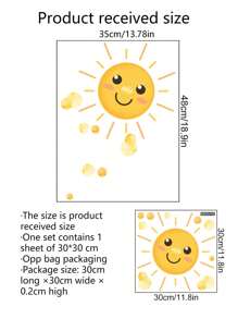 1 miếng dán tường họa tiết mặt trời và bong bóng hoạt hình cho phòng trẻ em, phòng khách, trang trí phòng ngủ, nhãn dán, decal dán tường, decal vinyl trang trí nhà cửa, vật dụng trang trí mùa xuân làm mới ngôi nhà của bạn, nhãn dán trang trí Rama - Nhiều màu - Xem 7