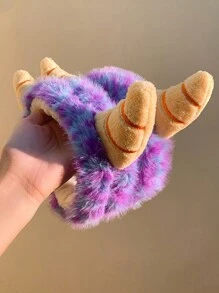 1 Stück Monster Haarband, süßer lila kleiner Monster Plüsch Haarband, Haarband für Frauen, Shampoo, Gesichtsmaske, Make-up, Haarband, Kopfbedeckung, geeignet für den täglichen Gebrauch, Haarband, Haarreifen, Haraccessoires - Verschiedenfarbig - Übersicht 4