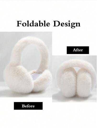 1pc Kids Winter Ear Muffs, Warm Plush Ear Warmers For Boys & Girls, Foldable Ear Covers For Cold Weather