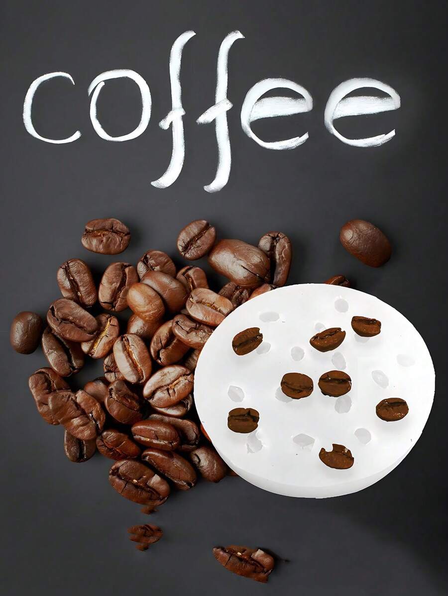 1 件咖啡豆形硅胶模具，适用于香薰蜡烛、装饰、环氧树脂铸造 - 白色矽膠模具 - 查看 1