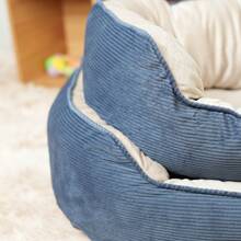 1 chiếc giường ấm áp cho chó/mèo mềm mại và thoải mái, tổ cho thú cưng 4 mùa phù hợp cho chó và mèo nhỏ - Màu xanh hải quân - Xem 2