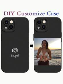 1 Peça Capa de Telefone Macia Personalizada com Padrão de Moldura de Foto Personalizada, Compatível com Apple iPhone 15, 14, 13, 12, 11 Pro Max, XR, XS Max, 7 Plus, 16, 16 Pro, Recorte de Lente Preciso