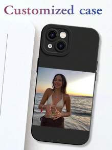 1 Peça Capa de Telefone Macia Personalizada com Padrão de Moldura de Foto Personalizada, Compatível com Apple iPhone 15, 14, 13, 12, 11 Pro Max, XR, XS Max, 7 Plus, 16, 16 Pro, Recorte de Lente Preciso