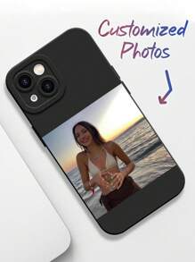 1 Peça Capa de Telefone Macia Personalizada com Padrão de Moldura de Foto Personalizada, Compatível com Apple iPhone 15, 14, 13, 12, 11 Pro Max, XR, XS Max, 7 Plus, 16, 16 Pro, Recorte de Lente Preciso