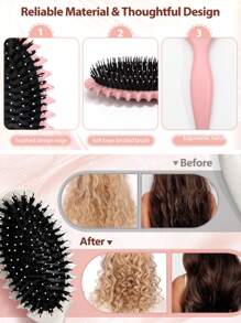 Diseñado por Candybrush Nuevo cepillo definidor de rizo 2024, cepillo para cabello rizado, cepillo para peinado con pinzas de caimán, cepillo perfilador de rizado y elevador de bordes para cabello rizado húmedo, desenredado, moldeado y definición de rizos para mujeres y hombres