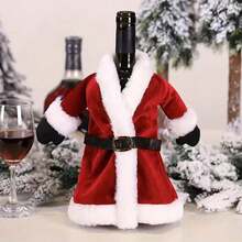 1 chiếc váy trang trí Giáng sinh cho chai rượu, nắp chai rượu sáng tạo, đồ trang trí Giáng sinh, trang trí phòng - Nhiều màu - Xem 4