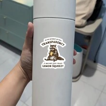 1PC It Was Not Easy Peasy Lemon Squeezy Sticker, Funny Raccoon Sticker, Sarcastic Sticker, Meme Sticker, Cute Raccoon, Waterproof Vinyl Sticker, Decal For Car Back, Ipad, Cup, Snowboard, Best Friend Gift - Multicolor - View 6