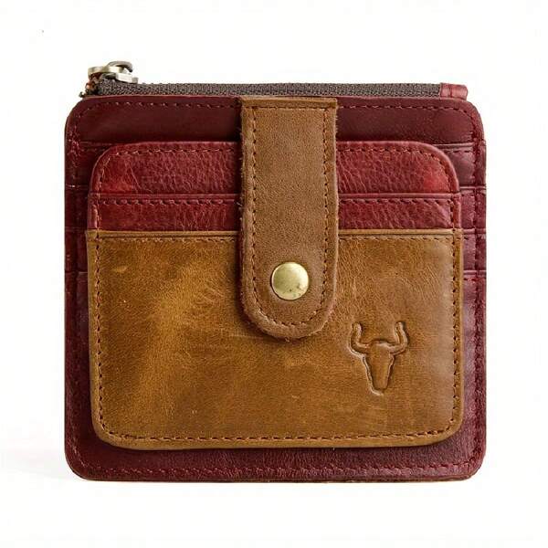 Card Holder Wallet For Men,Slim Thin Wallet For Women,Genuine Leather RFID Blocking Bifold Credit Card Holder With Zipper Coin Pouch, ID Window, Large Capacity Front Pocket Wallets Men Wallet Card Holder Little Purse Travel Accessories Essentials Christmas Birthday Anniversary Fathers Day Gifts Gift For Her Him