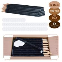 Lospitch 25/50 Pieces Of Wax Torches – Burning Time 100 Minutes, Including 50 Hand Guards, With Extra Long Handle – Garden Torches For Night Walks And Events – Ideal For Unforgettable Experiences - 黑色和棕色 - 查看 8