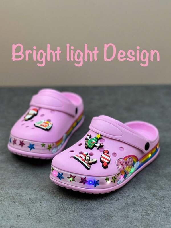 LED Light Children Beach Sandals/Clogs, For Boys And Girls, Summer Slippers