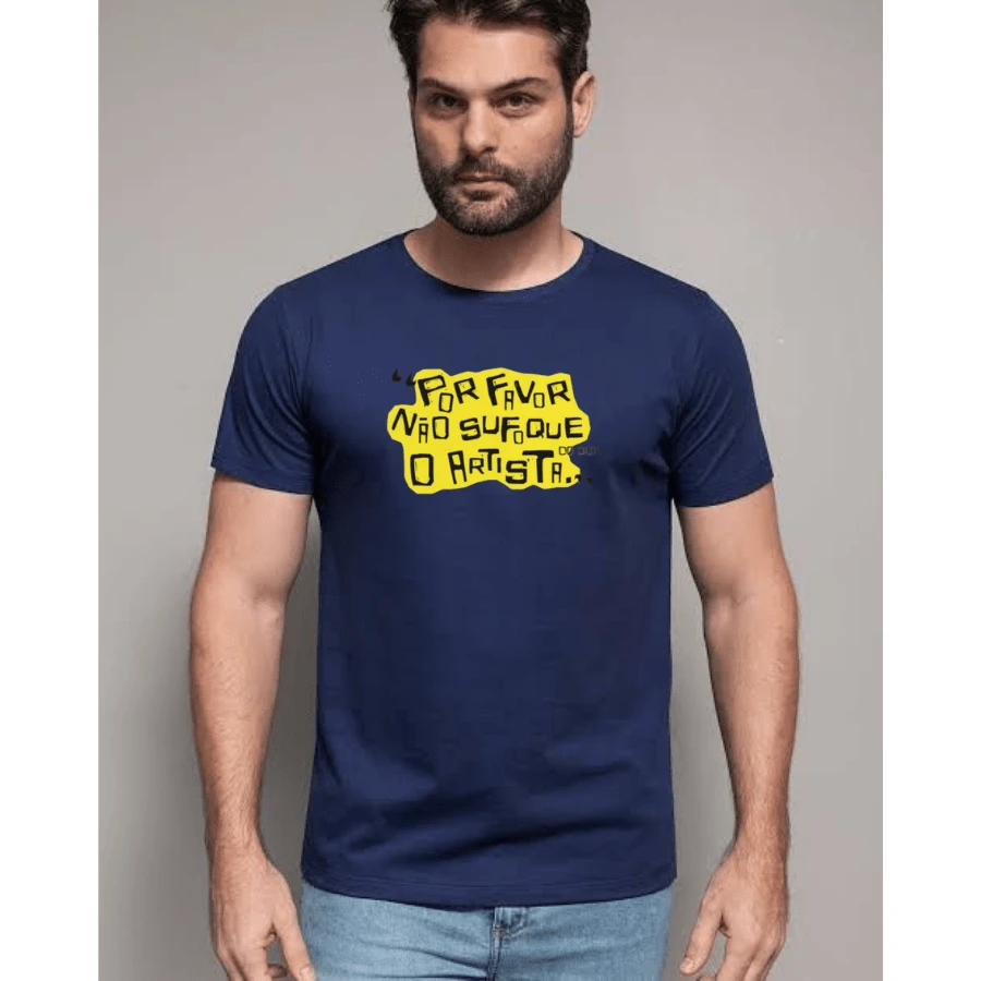 Men's T-Shirt With The Phrase "PLEASE DON'T SUFFOCATE THE ARTIST" Meme Launch 2024 Top Shirt - Màu xanh hải quân - Xem 1