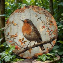 1 tấm biển hình chim Robin cổ điển, nghệ thuật treo tường tròn trang trí cho quán cà phê, câu lạc bộ, phòng khách, quà tặng độc đáo, biển hình chữ L 8x8 inch - Nhiều màu - Xem 10