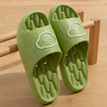 简约休闲风2025新款室内浴室居家女拖鞋女加厚防漏居家拖鞋舒适简约柔软防滑拖鞋 - 綠色 - 查看 2