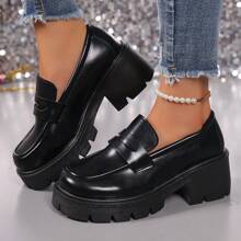 Chaussures Oxford noir polyvalentes pour femmes grandes tailles, style britannique, chaussures plates antidérapantes casual