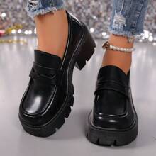 Chaussures Oxford noir polyvalentes pour femmes grandes tailles, style britannique, chaussures plates antidérapantes casual