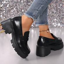 Chaussures Oxford noir polyvalentes pour femmes grandes tailles, style britannique, chaussures plates antidérapantes casual
