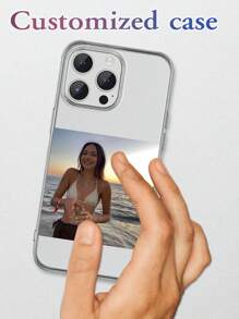 1 Peça Capa de Telefone Personalizada de Silicone Transparente e Macia com Design de Moldura de Foto, Compatível com Apple iPhone 15, 14, 13, 12, 11 Pro Max, XR, XS Max, 7 Plus, 16 e 16 Pro