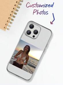 1 Peça Capa de Telefone Personalizada de Silicone Transparente e Macia com Design de Moldura de Foto, Compatível com Apple iPhone 15, 14, 13, 12, 11 Pro Max, XR, XS Max, 7 Plus, 16 e 16 Pro