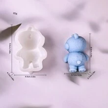 1pc Silicone Sleeping Bear Mold, For DIY Crafts And Baking, Cute Bear Shaped Mold, Silicone, Non-Stick - White - View 3