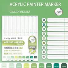 Languo 9色软头丙烯马克笔套装,240色学生DIY涂鸦绘画本内芯,不褪色纸,可堆叠彩色马克笔,亮黑色和肤色系列,适用于人物绘画,防水软丙烯画笔,DIY鞋子和衬衫 - 彩色 - 查看 20