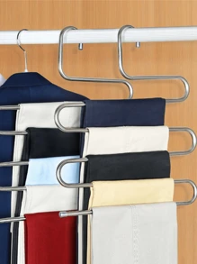 1pc 5 Tier Trouser Rack, Stainless Steel S-Shape Multi-Tier Hanger