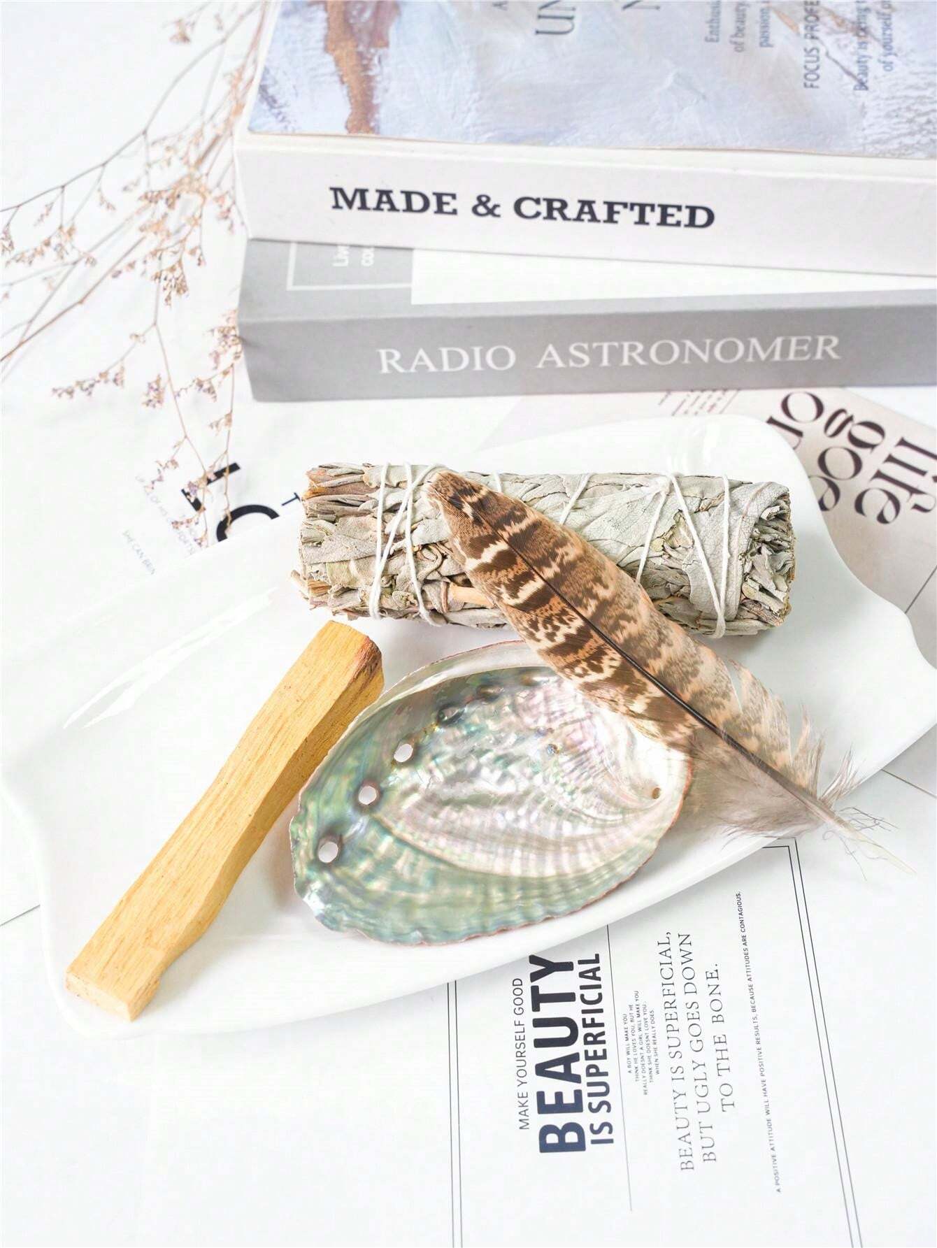 Sage Smudging Kit With Box, White Sage Bundle, Abalone Shell, Palo