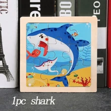 5 pièces puzzle éducatif en bois pour enfants, puzzle de reconnaissance de dessins animés d'animaux et de véhicules, style aléatoire envoyé