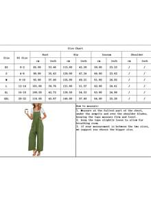 Overol de mezclilla para mujer, con tirantes ajustables, con bolsillos, estilo clásico - Verde militar - Ver 6