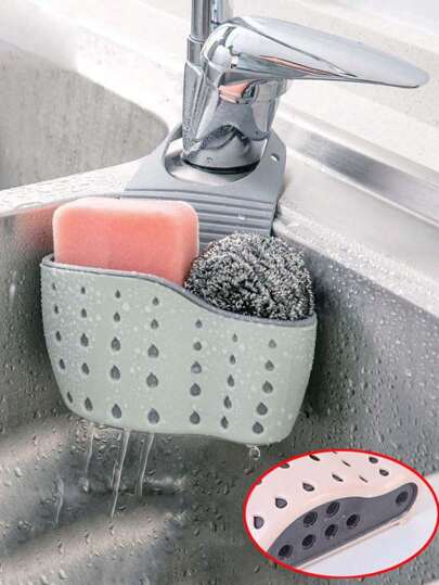1 pezzo Sacca portaoggetti appesa al lavello, cestino portaoggetti da lavello, portaspugna per pozza d'acqua in cucina