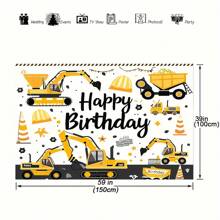 1 tấm phông nền sinh nhật xây dựng - Trang trí tiệc sinh nhật vui vẻ sống động với phông nền xe kỹ thuật - Vật dụng trang trí tiệc theo chủ đề xây dựng hoàn hảo cho gia đình và tiệc sinh nhật - 1 cái - Xem 3