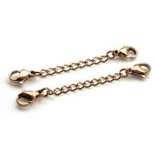 5pcs 5/8/10/13/15cm Length Stainless Steel Extension Chains Gold Links Black Color Rose Gold Extended Chain For Jewelry Making Chain Lobster Clasps Connector DIY Bracelet Necklace Maker - Lobster Clasp Extender Chain - View 9