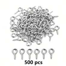 100/300/500/1000/2000 piezas Agujas de ojo mini multicolor, agujas de ojo, ganchos, ojetes, tornillos metálicos roscados, conectores de colgantes de joyería, suministros para hacer joyería DIY, 10mm/0.39 pulgadas